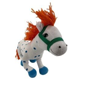 Micki Pippi Longstocking Little Uncle Horse Plush White Blue Orange